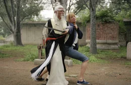 Chia-Hui Liu als Pai Mei und Uma Thurman als Beatrix Kiddo aka The Bride in "Kill Bill: Volume 2"