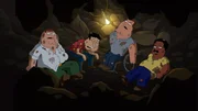(v.l.n.r.) Peter Griffin; Glenn Quagmire; Joe Swanson; Cleveland Brown