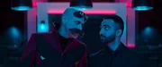 l-r: Dr. Ivo Robotnik (Jim Carrey), Agent Stone (Lee Majdoub)