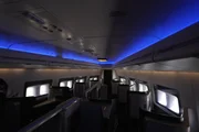 Interior shot of the British Airways 747 plane.