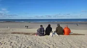 Radek Krajewski, Benjamin Matlachowski, Lukas Zilgith und Silvia Bär am Weststrand von Wangerooge Radek Krajewski, Benjamin Matlachowski, Lukas Zilgith und Silvia Bär am Weststrand von Wangerooge