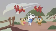 Die roten Vögel haben Dog und Puck sicher zu Oma Puck gebracht. Die roten Vögel haben Dog und Puck sicher zu Oma Puck gebracht.