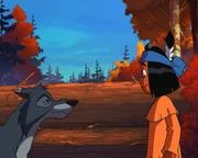 Yakari beschließt, dem Wolf, den er Wolf-Der-Sich-Hinlegt nennt, zu helfen. Yakari beschließt, dem Wolf, den er Wolf-Der-Sich-Hinlegt nennt, zu helfen.