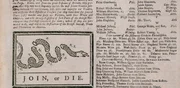 "Join or Die" lautete Benjamin Franklins Warnung an die britischen Kolonien in Amerika, in der er sie aufforderte, sich gegen die Franzosen und die amerikanischen Ureinwohner zu vereinigen. (Ausschnitt aus der "Pennsylvania Gazette", 1754) "Join or Die" lautete Benjamin Franklins Warnung an die britischen Kolonien in Amerika, in der er sie aufforderte, sich gegen die Franzosen und die amerikanischen Ureinwohner zu vereinigen. (Ausschnitt aus der "Pennsylvania Gazette", 1754)