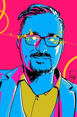 Der Regisseur Alessandro Melazzini im Italo-Disco-Design