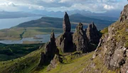 Die Felsformation "Old Man of Storr" ist das bekannteste Naturwunder der Isle of Skye im Nordwesten Schottlands.