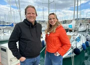 Gleich geht es zum Fischen! Björn Freitag (l) und Tamina Kallert am Hafen von Lavagna. Gleich geht es zum Fischen! Björn Freitag (l) und Tamina Kallert am Hafen von Lavagna.