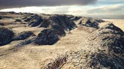 Looking down on the Cascadia Subduction Zone, which lies off the coast of Oregon and Washington States. The crumpled landscape, a result of the collison of the continental and oceanic tectonic plates.