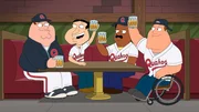 (v.l.n.r.) Peter Griffin; Glenn Griffin; Cleveland Brown; Joe Swanson