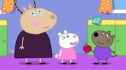 Madame Gazelle (li.) bringt den Kindern bei, wie sch&ouml;n es ist, Bitte und Danke zu sagen.