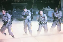 Harold Ramis (Dr. Egon Spengler), Dan Aykroyd (Dr. Raymond Stantz), Bill Murray (Dr. Peter Venkman), Ernie Hudson (Winston Zeddemore).