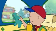 Caillou freut sich auf den Besuch im Dinosauriermuseum.