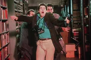 Dr. Peter Venkman (Bill Murray, l.), Dr. Raymond Stantz (Dan Aykroyd, M.) und Dr. Egon Spengler (Harold Ramis, r.) im Einsatz.