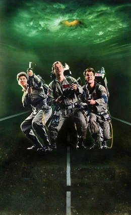 Harold Ramis (Dr. Egon Spengler), Bill Murray (Dr. Peter Venkman), Dan Aykroyd (Dr. Raymond Stantz).