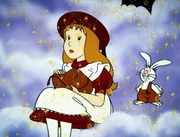 Alice wartet auf den Sandmann. Sie hat die Tasche mit dem Traumstaub gefunden, die dem Sandmann gestohlen wurde.