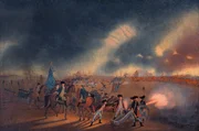 In der Schlacht von Princeton (1777) kämpften amerikanischen Truppen unter George Washington auf der einen gegen britische und hessische Soldaten auf der anderen Seite. In der Schlacht von Princeton (1777) kämpften amerikanischen Truppen unter George Washington auf der einen gegen britische und hessische Soldaten auf der anderen Seite.
