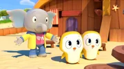 Zwei Pinguine kommen nach Funkelland, aber die Funkies verstehen ihre Sprache nicht. Zwei Pinguine kommen nach Funkelland, aber die Funkies verstehen ihre Sprache nicht.