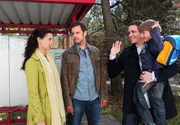 Elena (Lili Gesler, l.) und Nils (Florian Stadler, 2.v.l.) haben sich zum Abschied geküsst und werden von Xaver (Jan van Weyde, 2.v.r.) und Fabien (L. de Greiff, r.) dabei erwischt. Elena (Lili Gesler, l.) und Nils (Florian Stadler, 2.v.l.) haben sich zum Abschied geküsst und werden von Xaver (Jan van Weyde, 2.v.r.) und Fabien (L. de Greiff, r.) dabei erwischt.