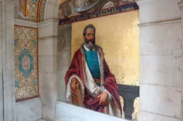 Mosaik von Marco Paulo an einer der Au&szlig;enmauern der Villa Hanbury in den Hanbury Botanischen G&auml;rten.