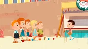 Nick und seine Freunde freuen sich auf ihr gemeinsames Krocket-Spiel.