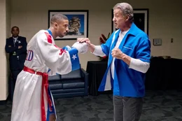 L-R:  Adonis Johnson (Michael B. Jordan) and Rocky Balboa (Sylvester Stallone)