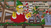 Homer Simpson (l.) hat ein paar ausgezeichnete Ideen, wie er aus dem bevorstehenden Weihnachtsfest Kapital schlagen kann ...
