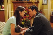 Kann er endlich Robins (Cobie Smulders, r.) Herz gewinnen? Ted (Josh Radnor, r.) gibt sich auf jeden Fall alle M&uuml;he ...