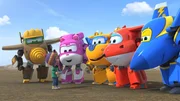 Um das Grabwerkzeug zu reparieren, eilen Todd, Dizzy, Donnie, Jett und Jerome (v.l.n.r.) zu Hilfe. Um das Grabwerkzeug zu reparieren, eilen Todd, Dizzy, Donnie, Jett und Jerome (v.l.n.r.) zu Hilfe.