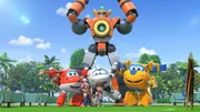 Um den au&szlig;er Kontrolle geratenen Roboter zu stoppen, baut Tae-Hun mit Hilfe der Super Wings eine gro&szlig;e Ausf&uuml;hrung seines Roboters.