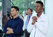 Manish Dayal (Dr. Devon Pravesh), Shaunette Ren&eacute;e Wilson (Dr. Mina Okafor).
