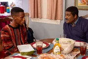 CHICAGO MED -- "The Story of Us" Episode 1106 -- Pictured: (l-r) Koby Alexander Calhoun as young David, GregAlan Williams as Bert Goodwin, -- (Photo by: George Burns Jr/NBC)