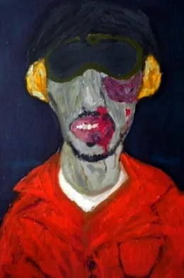 Ein Gem&auml;lde von Mr. X von Mohamedou Slahi, nachdem er von den Wachen verpr&uuml;gelt wurde.