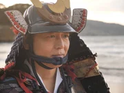 Japan - Dressed as a Japanese warrior, this actor re-enacts the 1281 invasion of the Mongol Fleet on the coast of Southern Japan. Japan - Dressed as a Japanese warrior, this actor re-enacts the 1281 invasion of the Mongol Fleet on the coast of Southern Japan.