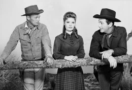 v.li.: Clint Hollister (Richard Widmark), Peggy (Patricia Owens), Jake Wade (Robert Taylor)