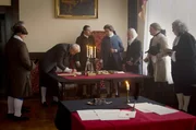 Die Unterzeichnung der Unabh&auml;ngigkeitserkl&auml;rung (Nachstellung): 250 Jahre sp&auml;ter sind ihre Forderungen noch immer nicht vollst&auml;ndig eingel&ouml;st.