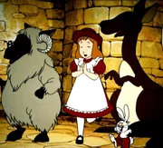 Alice hat allen Grund sich zu freuen, lernt sie doch zum ersten Mal in ihrem Leben ein K&auml;nguru kennen.