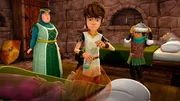 Mit einem Gegenmittel will Arthur die vergiftete Guinevere retten. Mit einem Gegenmittel will Arthur die vergiftete Guinevere retten.