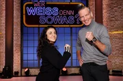 Treten bei "Wer wei&szlig; denn sowas?" als Kandidat:innen gegeneinander an: Die ehemalige Box-Weltmeisterin Susianna &bdquo;Susi&ldquo; Kentikian (l.) und der ehemalige Box-Weltmeister Henry Maske (r.).