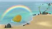 Nach einem Gewitter strahlt ein Regenbogen über Funkelland. Nach einem Gewitter strahlt ein Regenbogen über Funkelland.