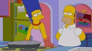 Homer Simpson (r.) wei&szlig; nicht, was er davon halten soll, dass seine Frau Marge (l.) regelm&auml;&szlig;ig zum Psychiater geht. Ist die Ehe mit ihm wirklich so unertr&auml;glich?
