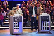 (v.l.n.r.) Caroline Frier; J&uuml;rgen Milski; Mickie Krause; Riccardo Simonetti