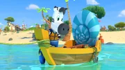 Shaka und Herr Scherensen fahren zusammen in einem Boot. Shaka und Herr Scherensen fahren zusammen in einem Boot.