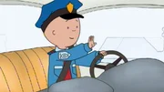 Caillou tr&auml;umt davon, als Polizist den Menschen zu helfen.