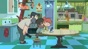 Taylor, Tommy und Hector sehen sich die neueste Folge der Sendung "Die fantastische Welt der Tiere" an.