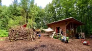 Schutzh&uuml;tte der Waldkindergartengruppe der SOS-Dorfgemeinschaft Hohenwieden bei Grimmen.
