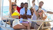 LOVE ISLAND USA -- Episode 713 -- Pictured: (l-r) Iris Kendall, Jalen Brown, Jeremiah Brown, Olandria Carthen, Jose "Pepe" Garcia-Gonzalez, Hannah Fields