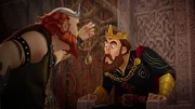 Horsa will König Uther hypnotisieren, damit er ihm seinen Thron überlässt. Horsa will König Uther hypnotisieren, damit er ihm seinen Thron überlässt.