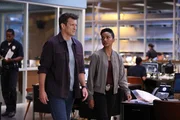 THE ROOKIE - “Life and Death” – Officer Nolan and the entire team race against the clock to locate Lopez after she is kidnapped on her wedding day, not only to save her life but her unborn child’s. NATHAN FILLION, MEKIA COX THE ROOKIE - “Life and Death” – Officer Nolan and the entire team race against the clock to locate Lopez after she is kidnapped on her wedding day, not only to save her life but her unborn child’s. NATHAN FILLION, MEKIA COX