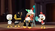 (L-R): Louie Duck, Dewey Duck, Scrooge McDuck, Hubert "Huey" Duck (L-R): Louie Duck, Dewey Duck, Scrooge McDuck, Hubert "Huey" Duck