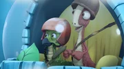 Rocky spielt ungefragt mit der Bl&uuml;tenmuschel von Tiny und macht sie kaputt.